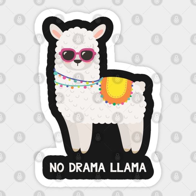 No Drama Llama - Funny Saying Llama Sticker by kdpdesigns